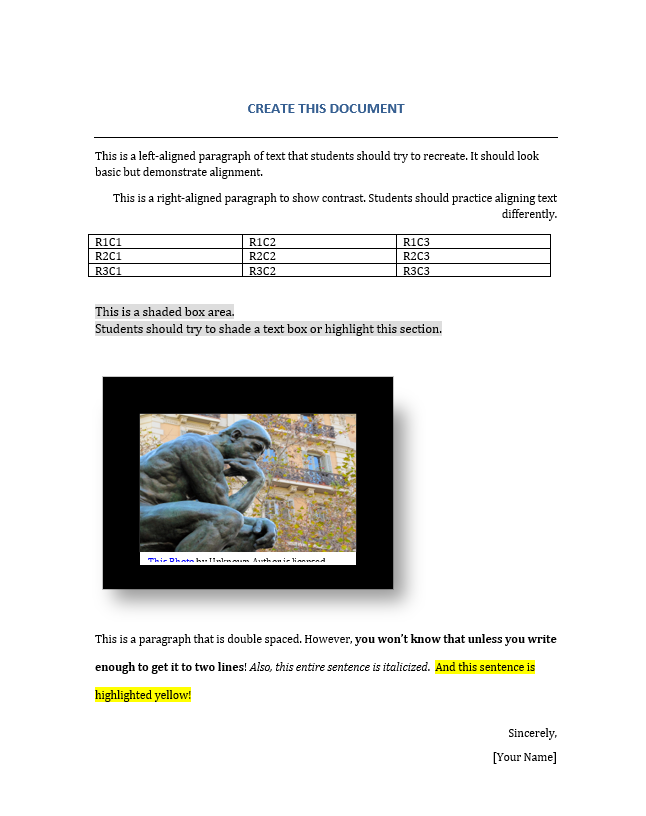 Sample Word document